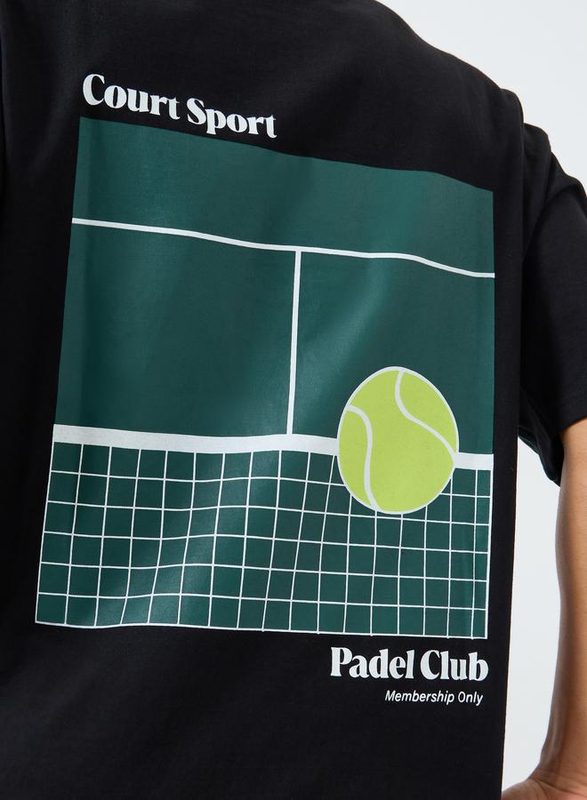 ستايلي تيشيرت قطن بطبعة جرافيك وقصة واسعة للرجال - Image 3